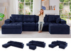 104" L-Shaped Modular Cloud Sofa with Ottoman