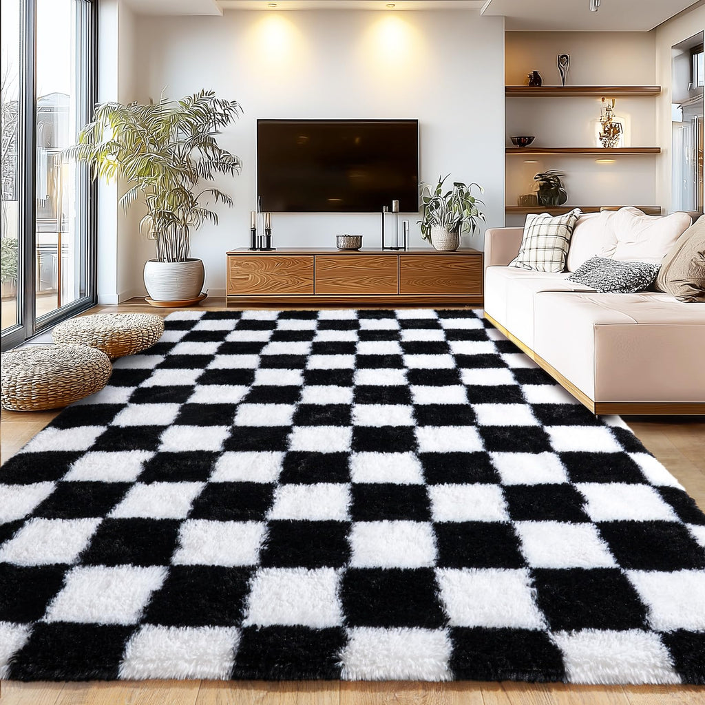 Fluffy Shaggy Area Rug, Soft High Pile, Non-Slip