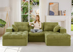 104" L-Shaped Modular Cloud Sofa with Ottoman