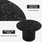 3-Piece Round Dining Table Set for 2 with Upholstered Armchairs