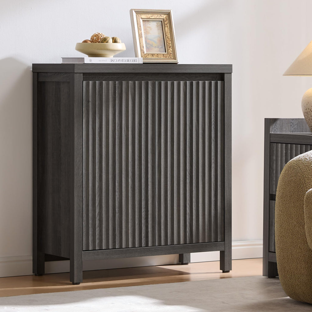SICOTAS Fluted Sideboard Buffet Cabinet with Storage and Doors