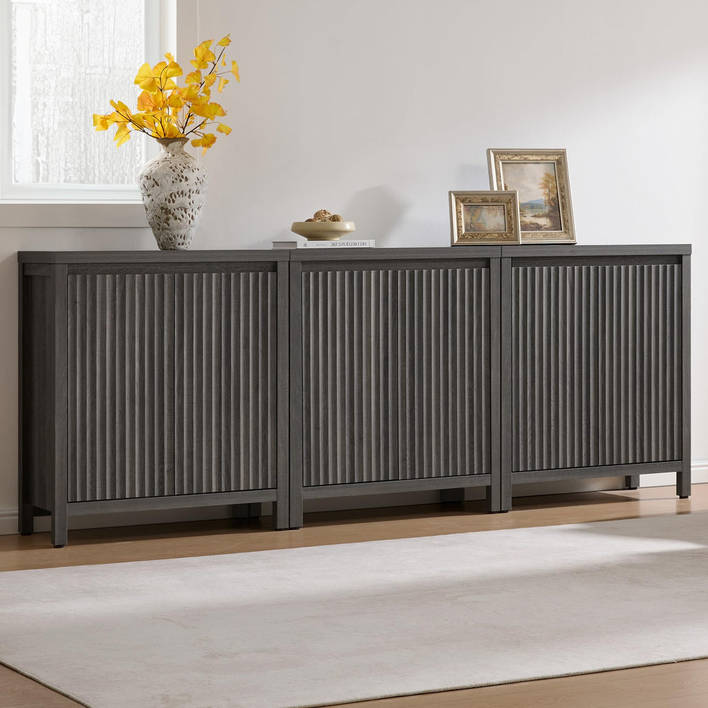 SICOTAS Fluted Sideboard Buffet Cabinet with Storage and Doors