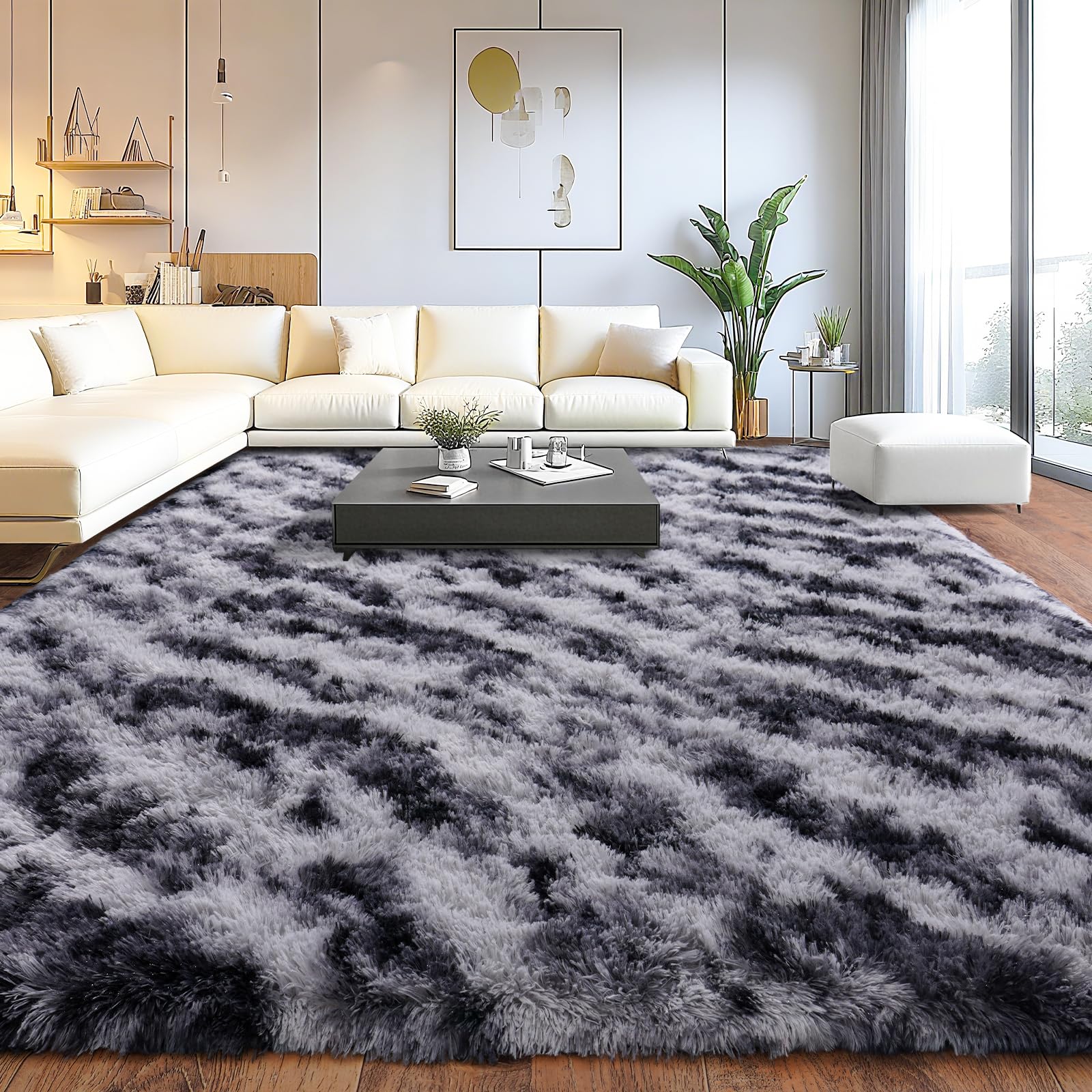 Fluffy Shaggy Area Rug, Soft High Pile, Non-Slip