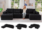 104" L-Shaped Modular Cloud Sofa with Ottoman