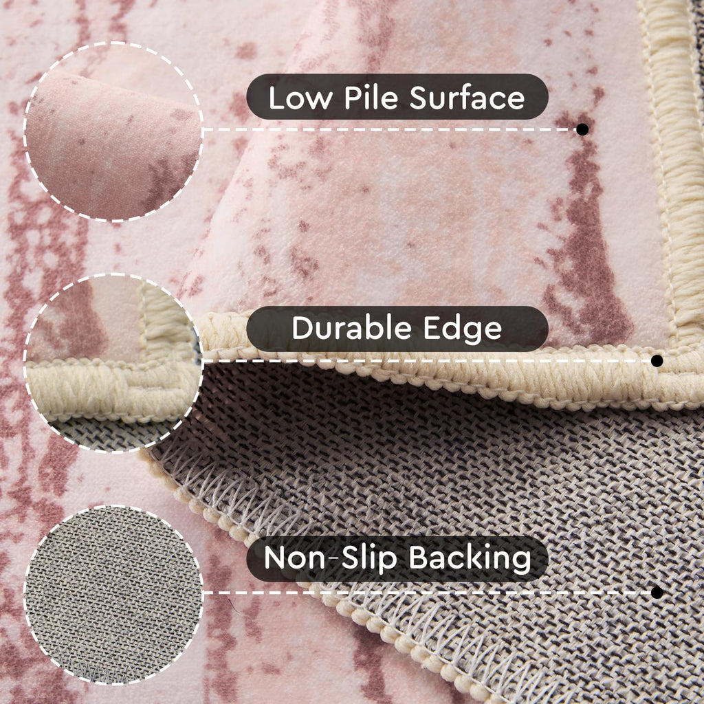 Machine Washable Abstract Area Rug, Non-Slip