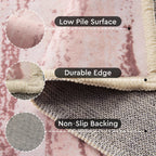 Machine Washable Abstract Area Rug, Non-Slip