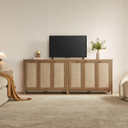 Rattan Sideboard Cabinet with Doors and Adjustable Shelves