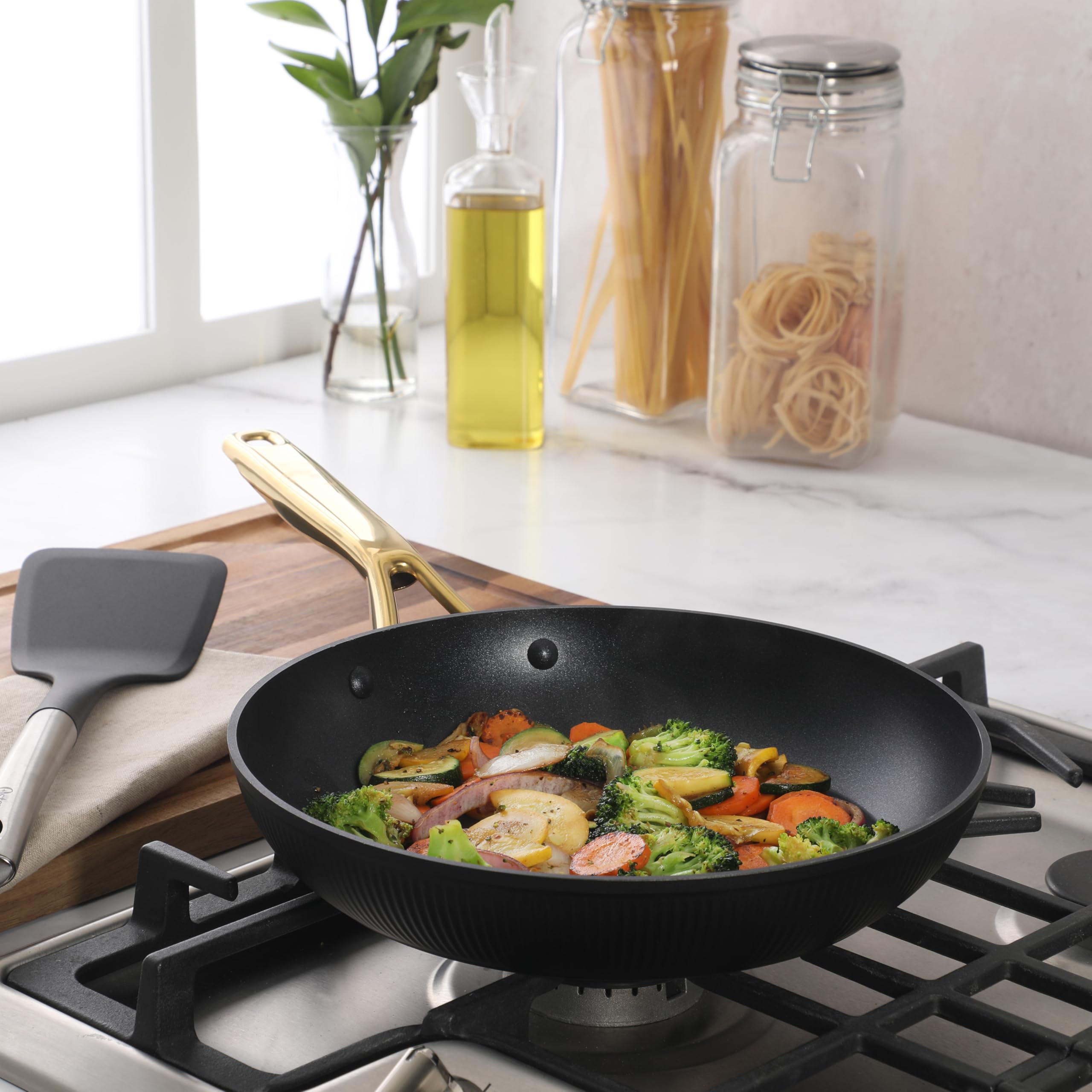 Aluminum Nonstick Ceramic Cookware Set, Induction Compatible