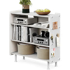 4-Tier Open Bookshelf with Pegboard and Adjustable Shelves