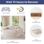 104" L-Shaped Modular Cloud Sofa with Ottoman