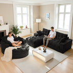 104" L-Shaped Modular Cloud Sofa with Ottoman