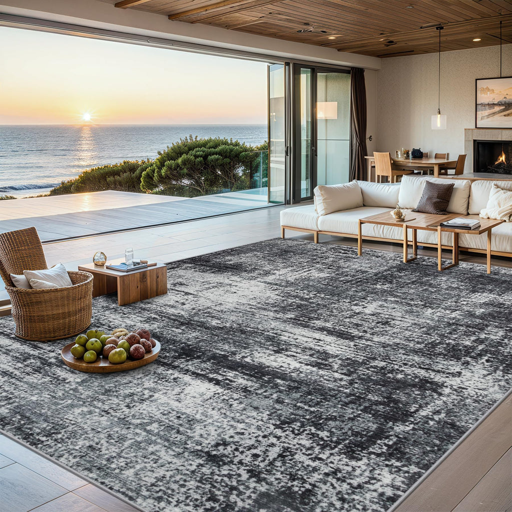 Washable Abstract Area Rug, Soft, Non-Slip, Stain Resistant