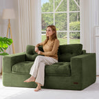 104" L-Shaped Modular Cloud Sofa with Ottoman
