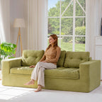 104" L-Shaped Modular Cloud Sofa with Ottoman