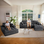 104" L-Shaped Modular Cloud Sofa with Ottoman