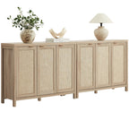Rattan Sideboard Cabinet with Doors and Adjustable Shelves