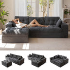 104" L-Shaped Modular Cloud Sofa with Ottoman