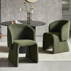 3-Piece Round Dining Table Set for 2 with Upholstered Armchairs