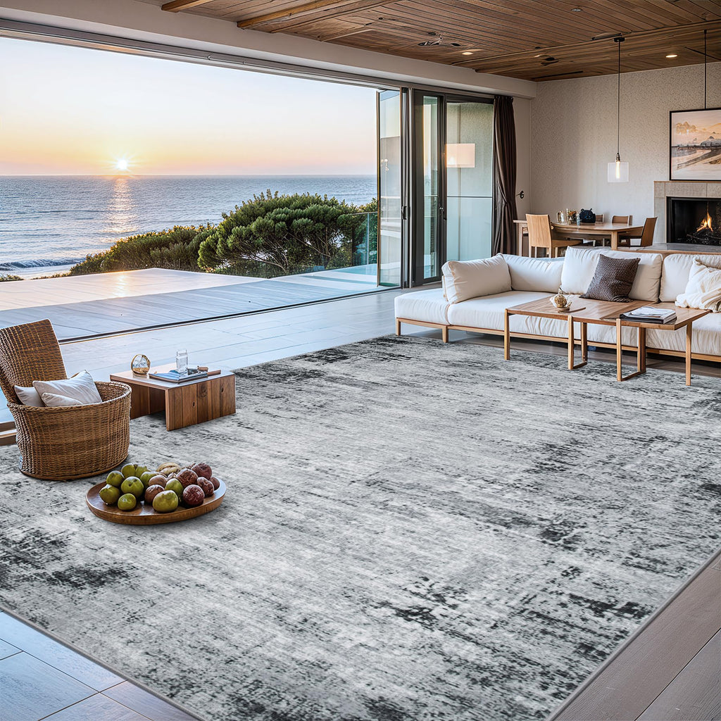 Washable Abstract Area Rug, Soft, Non-Slip, Stain Resistant