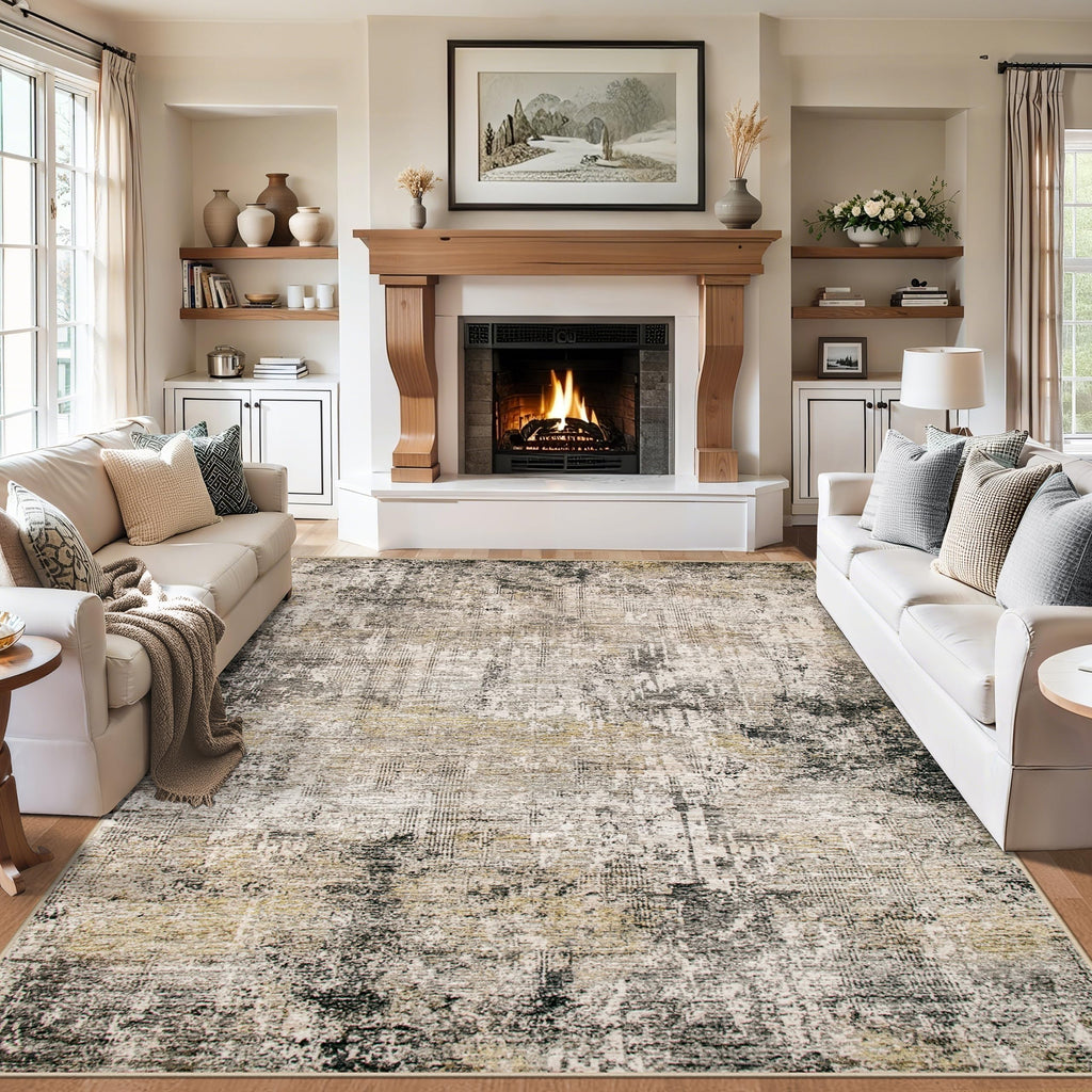 Washable Abstract Area Rug, Soft, Non-Slip, Stain Resistant