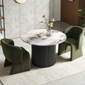 3-Piece Round Dining Table Set for 2 with Upholstered Armchairs