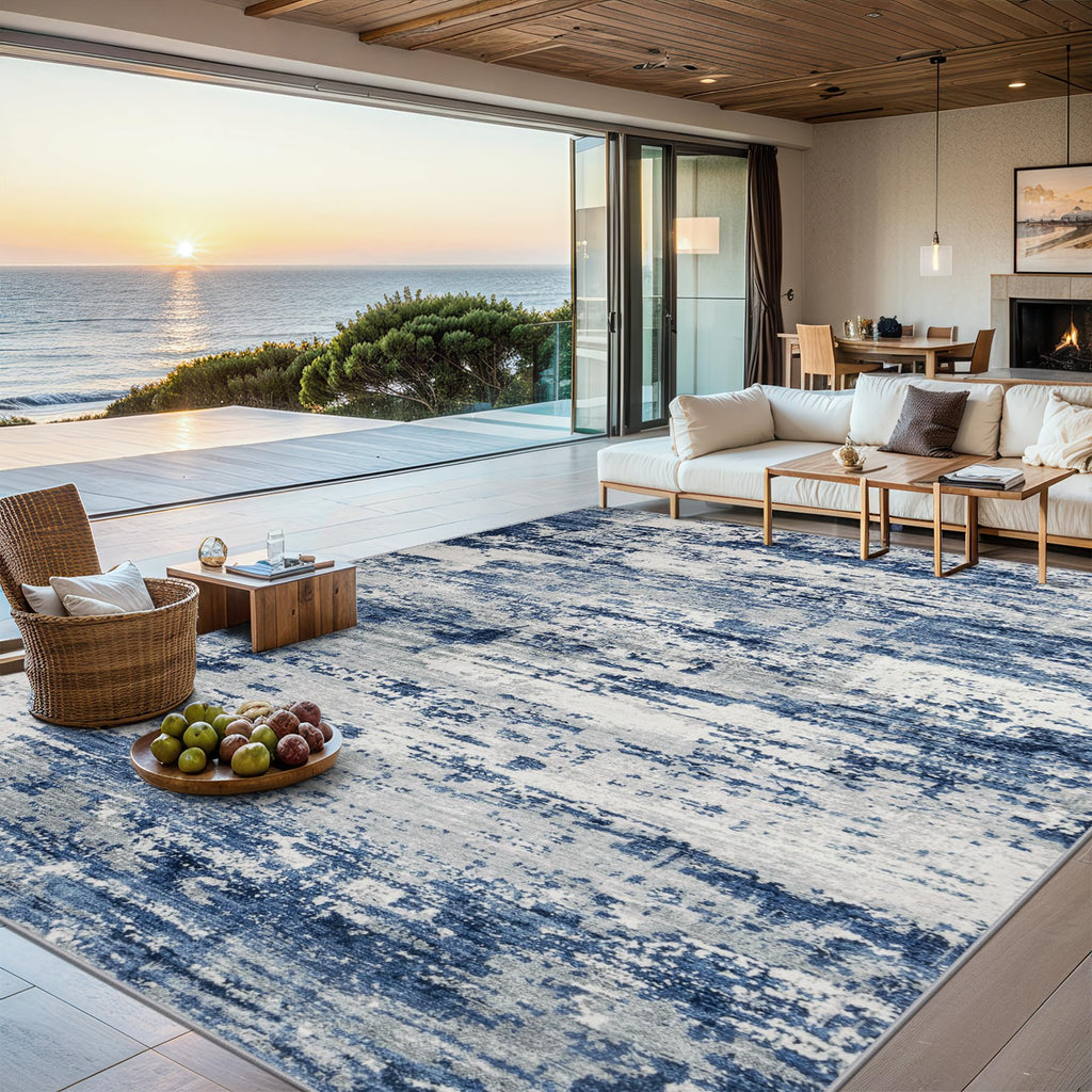 Washable Abstract Area Rug, Soft, Non-Slip, Stain Resistant