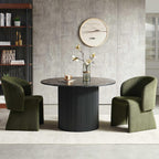 3-Piece Round Dining Table Set for 2 with Upholstered Armchairs
