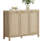 Rattan Sideboard Cabinet with Doors and Adjustable Shelves