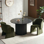 3-Piece Round Dining Table Set for 2 with Upholstered Armchairs