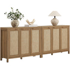 Rattan Sideboard Cabinet with Doors and Adjustable Shelves