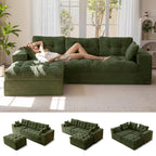 104" L-Shaped Modular Cloud Sofa with Ottoman