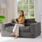104" L-Shaped Modular Cloud Sofa with Ottoman